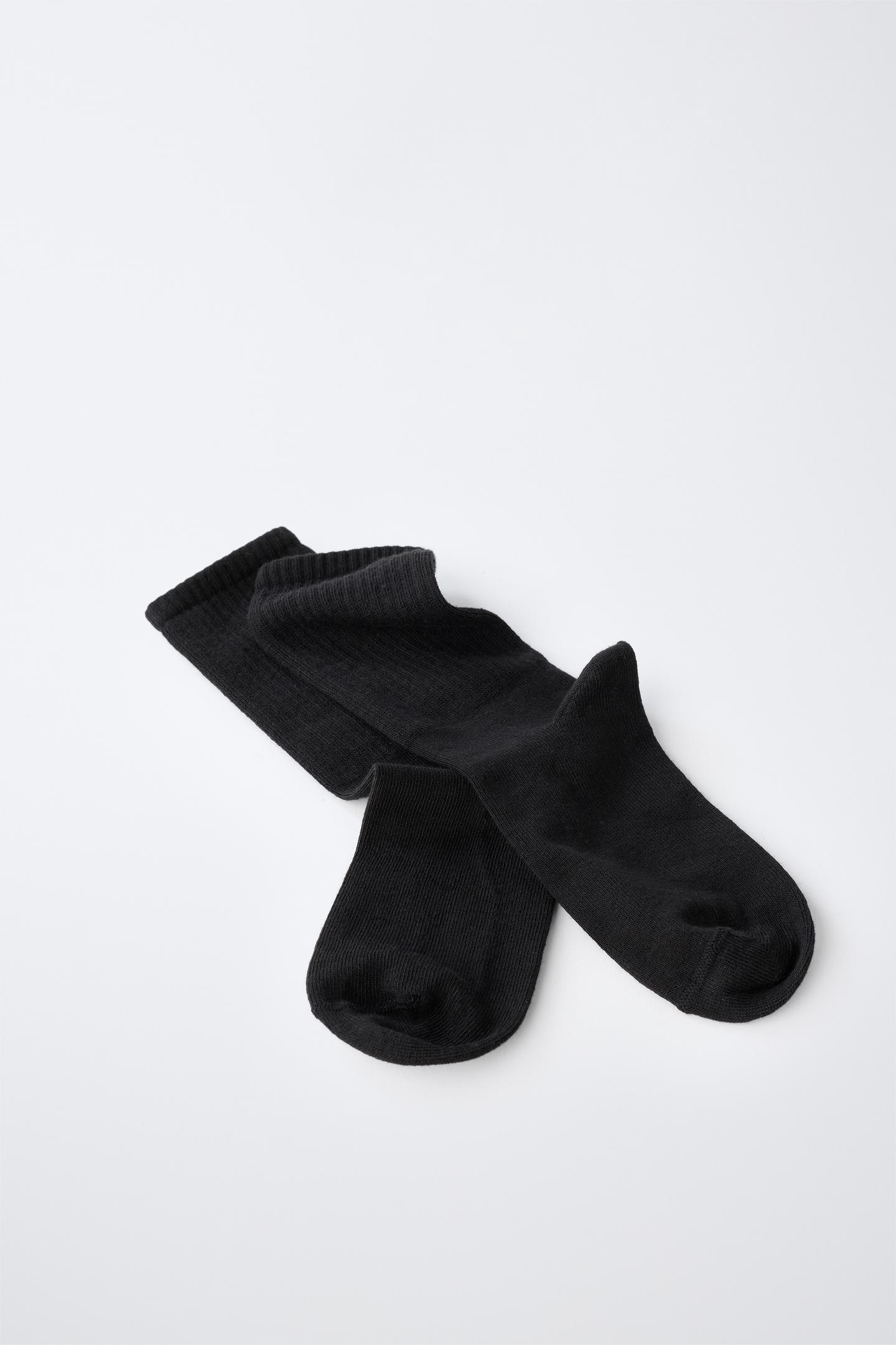 Носки Three-Pack Athletic для детей, в рубчик — Zara, цвет: Чёрный — фото 3