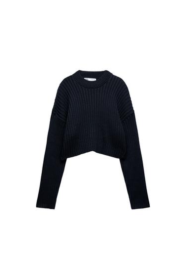 CROPPED KNIT SWEATER