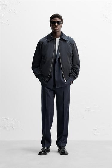 PADDED BOMBER JACKET - Dark navy by Zara - Image 0