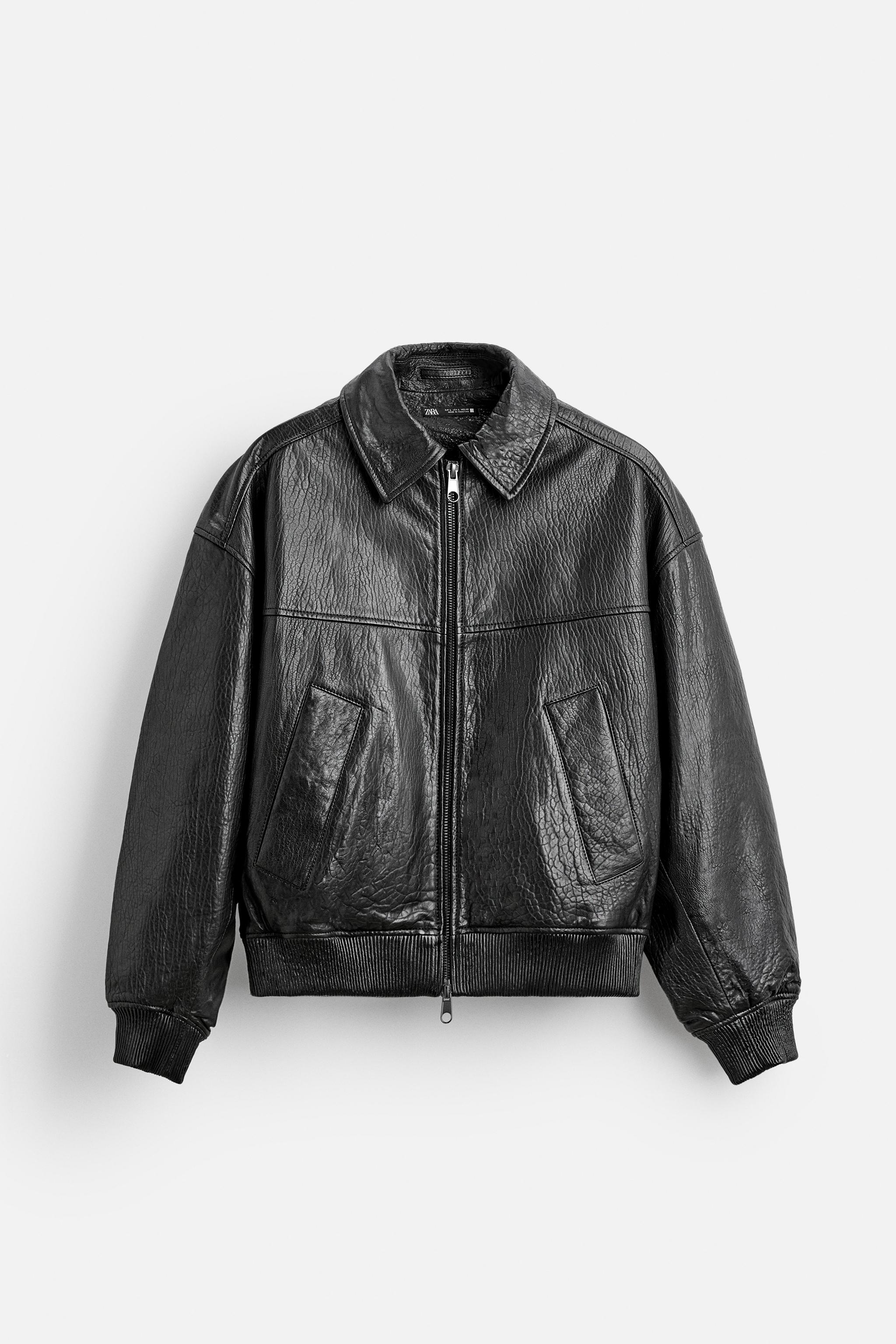 Black moto jacket zara online