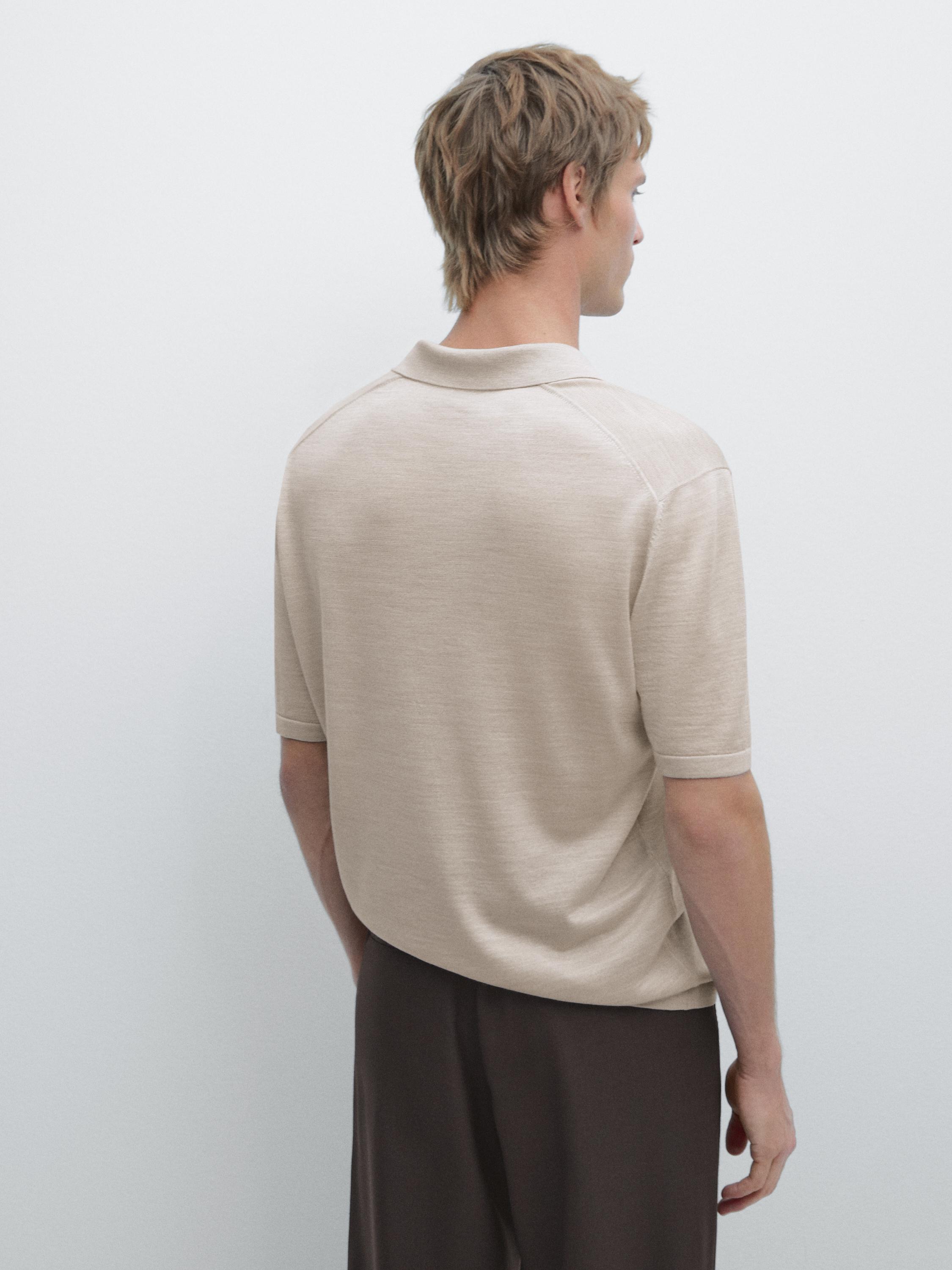 Knit V-neck polo shirt