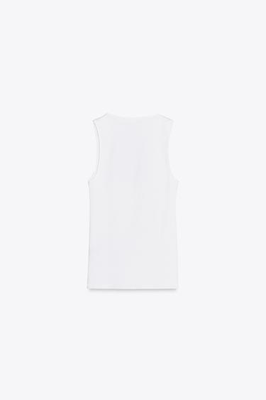 DÉBARDEUR TANK STRETCH - Blanc de Zara - Image 2