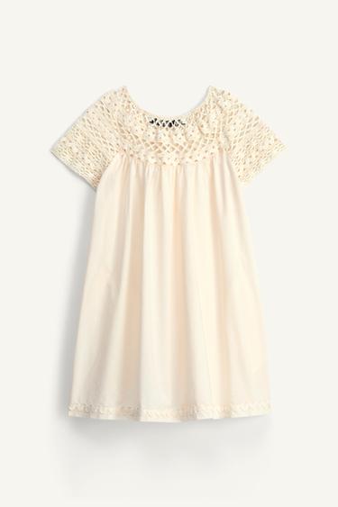 ROBE COL DENTELLE LIMITED EDITION - Rose pâle de Zara