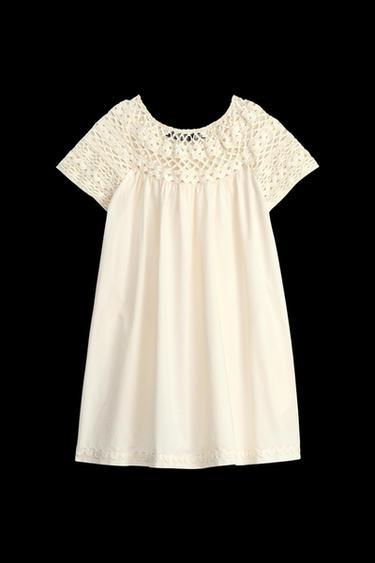Zara LIMITED EDITION LACE NECK DRESS - Pale pink - Image 0