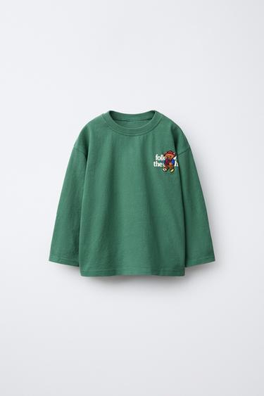 EMBROIDERED BEAR T-SHIRT - Green by Zara