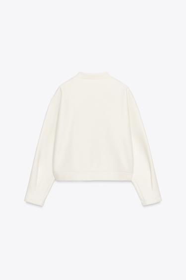 SOFT BOMBER JACKET WITH GOLDEN BUTTONS - Ecru by Zara - Image 7