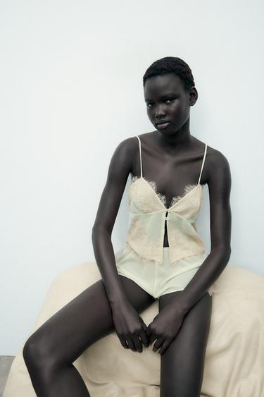TOP STYLE LINGERIE BRETELLES DENTELLE - Vert d'eau de Zara - Image 1
