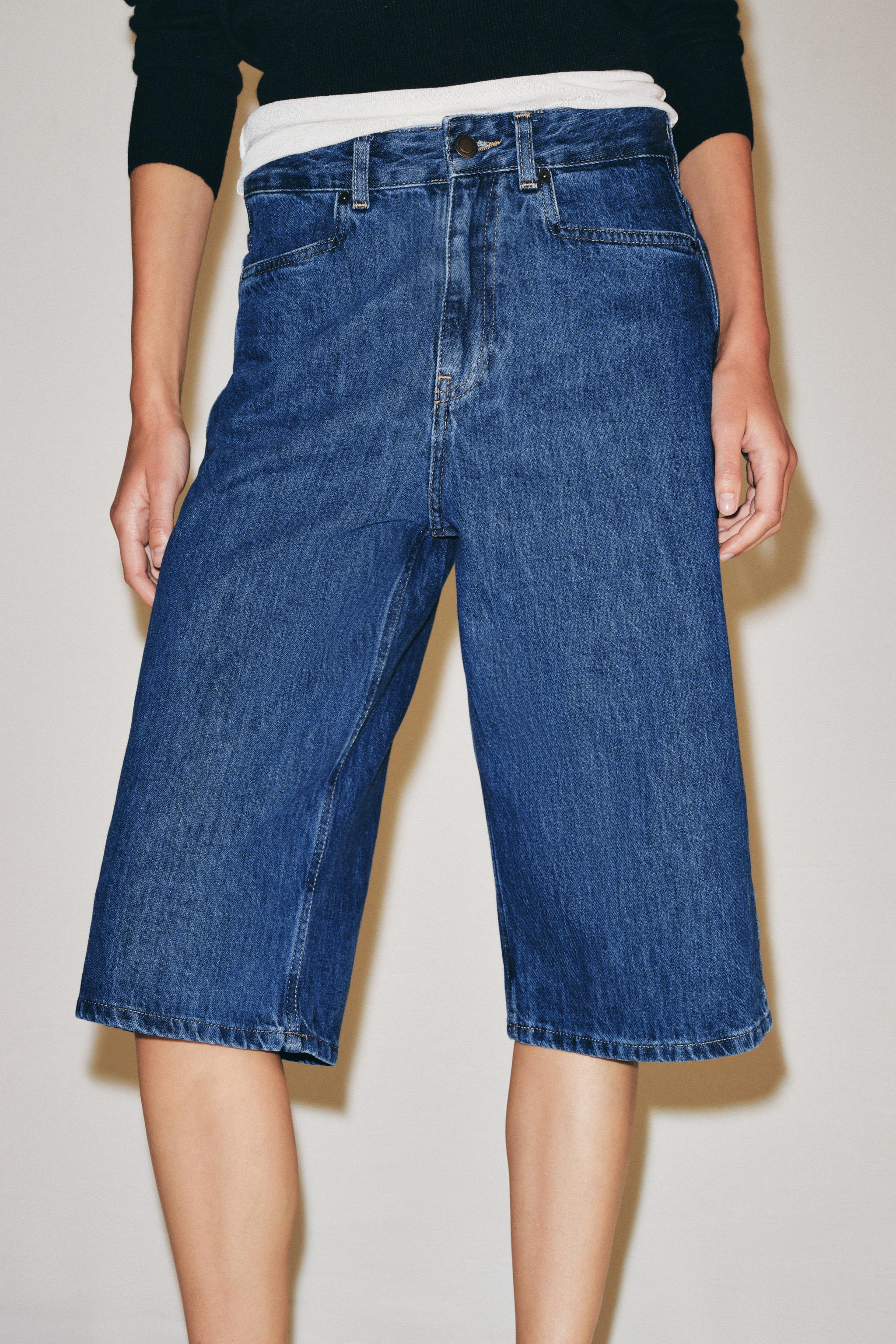 ZW COLLECTION MID-RISE DENIM SHORTS — Mid-blue