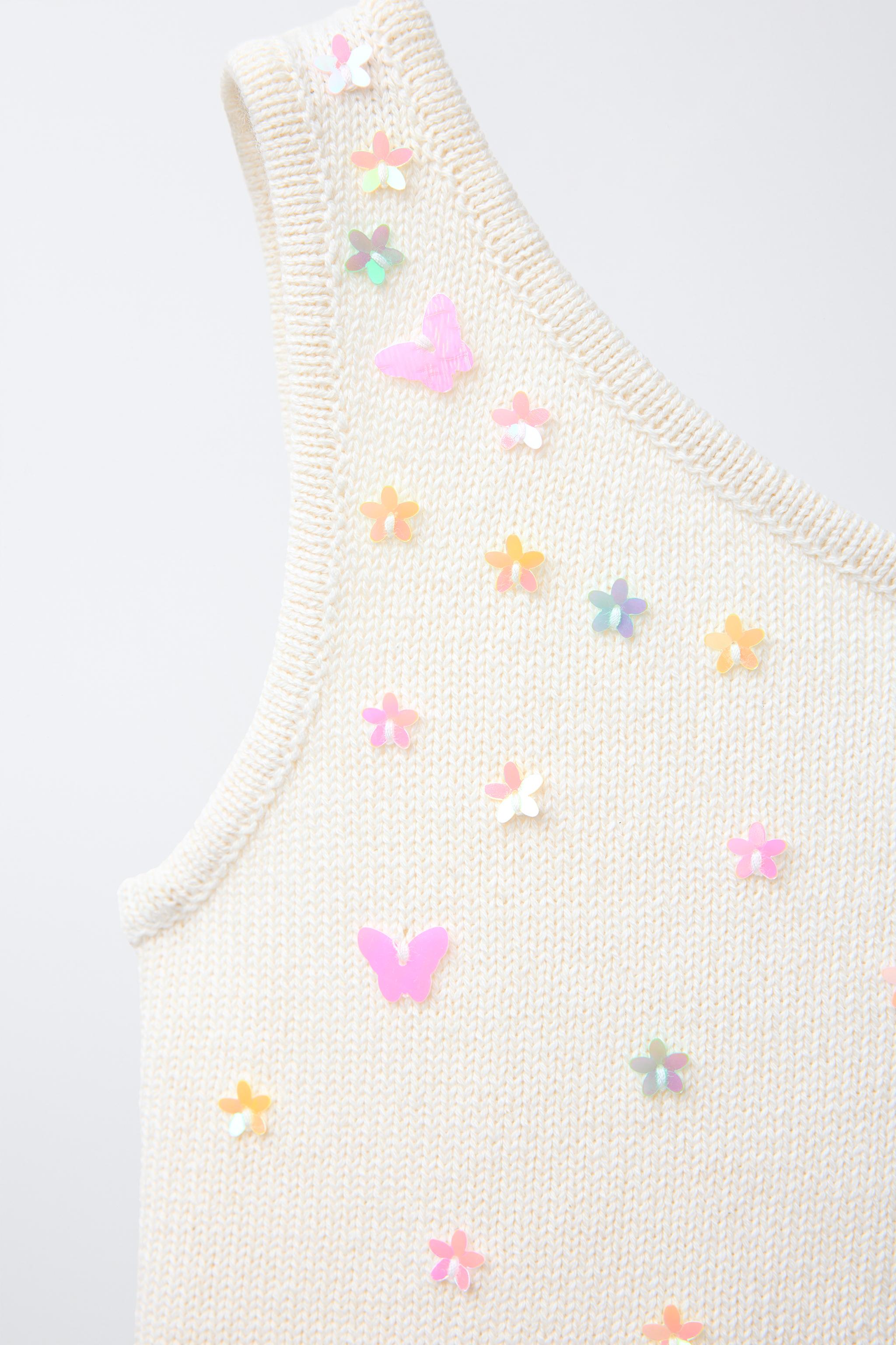 ASYMMETRIC BEADED KNIT TOP - Ecru | ZARA United States