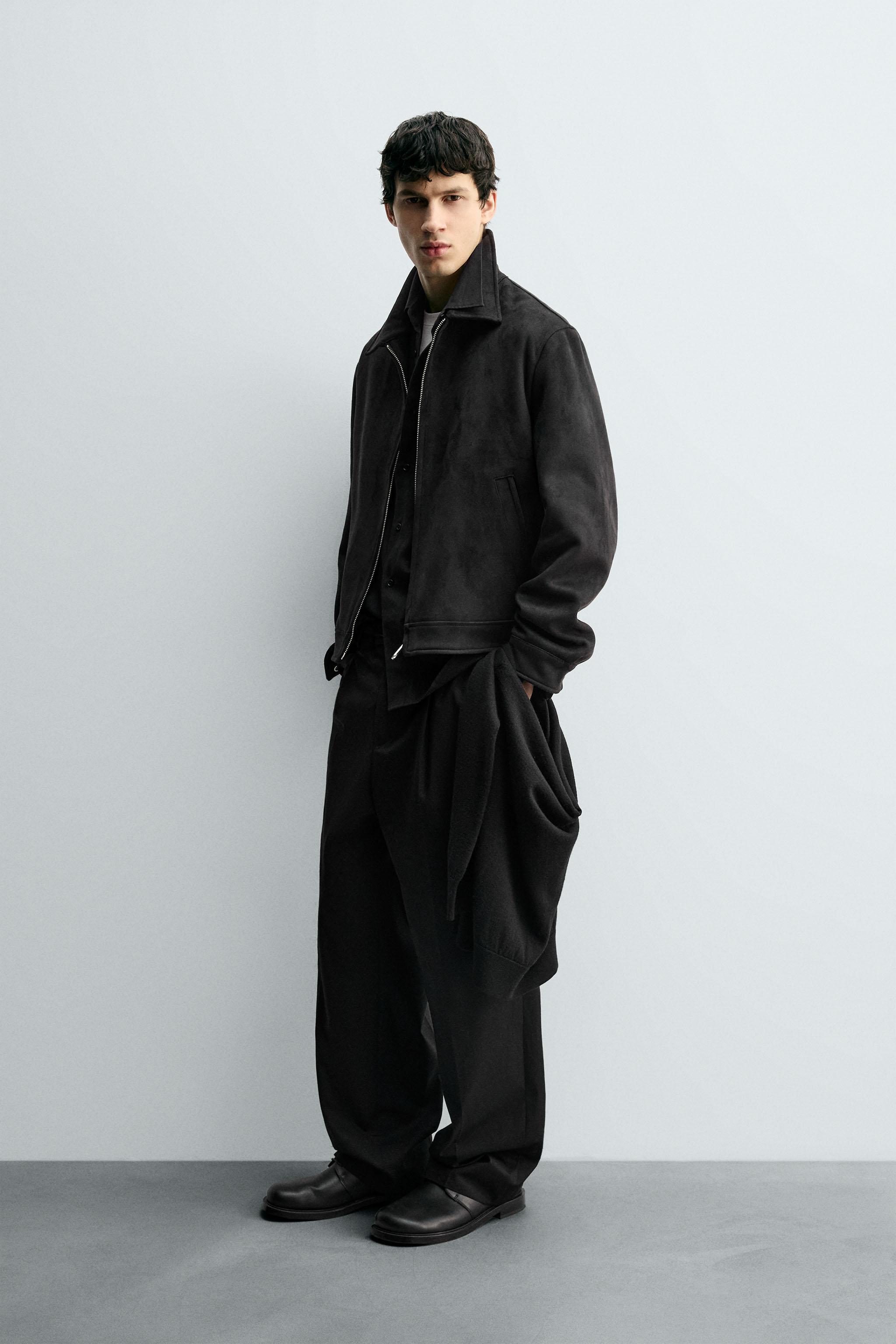 REGULAR FIT FAUX SUEDE JACKET