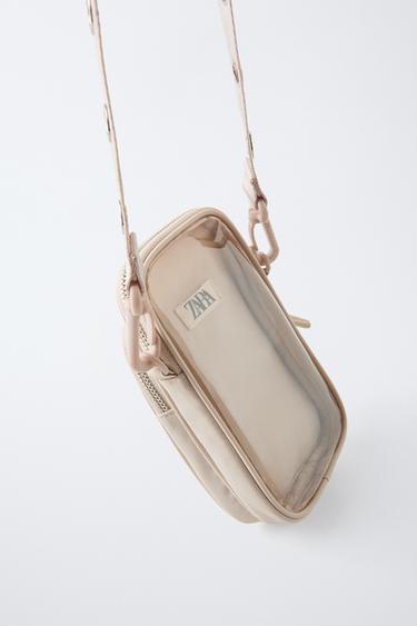STUDDED MOBILE PHONE BAG - Ecru White by Zara - Image 3