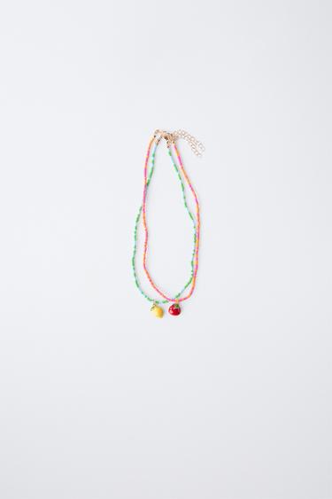 PACK OF TWO TOMATO AND LEMON NECKLACES - Red by Zara - Image 0