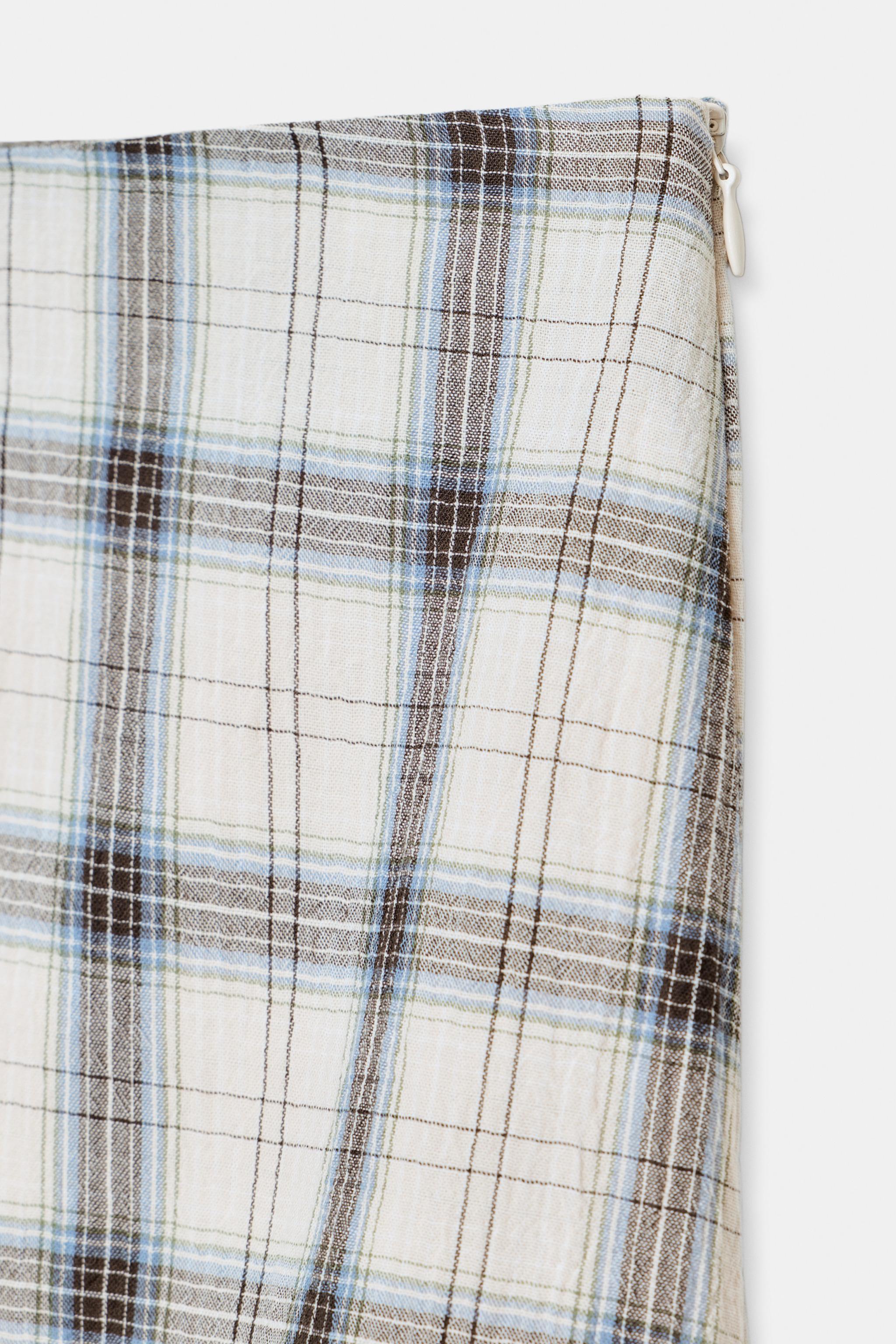 ASYMMETRIC PLAID SKIRT