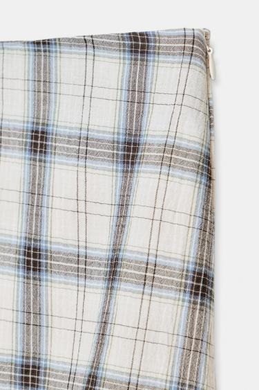 ASYMMETRIC CHECK SKIRT - Ecru / Blue by Zara - Image 4