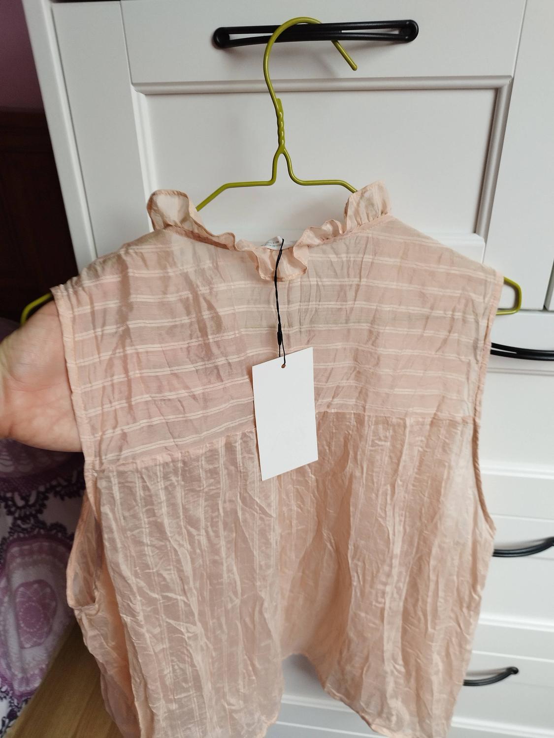 CONTRAST CROCHET CRINKLED EFFECT BLOUSE - Image 6