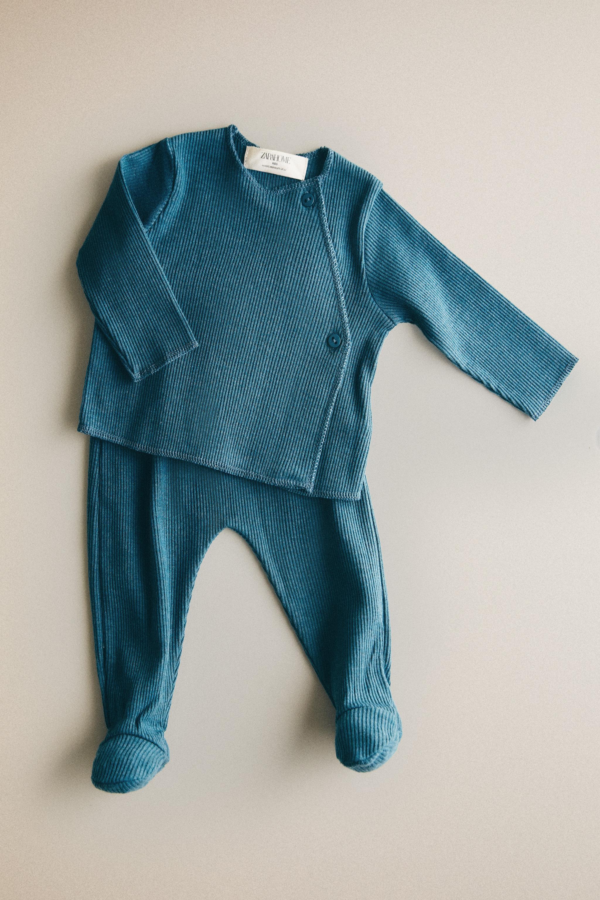 KNIT BABY SET — Blue