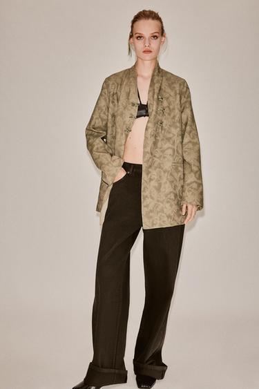 BLAZER JACQUARD ALAMARES ZW COLLECTION - Beige claro de Zara