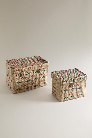 CHILDREN'S SEAGRASS BASKET WITH LID - Brown by Zara - Image 0