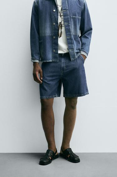 ЛЕГКИЕ ДЖИНСОВЫЕ ШОРТЫ STRAIGHT FIT — СИНИЙ от Zara
