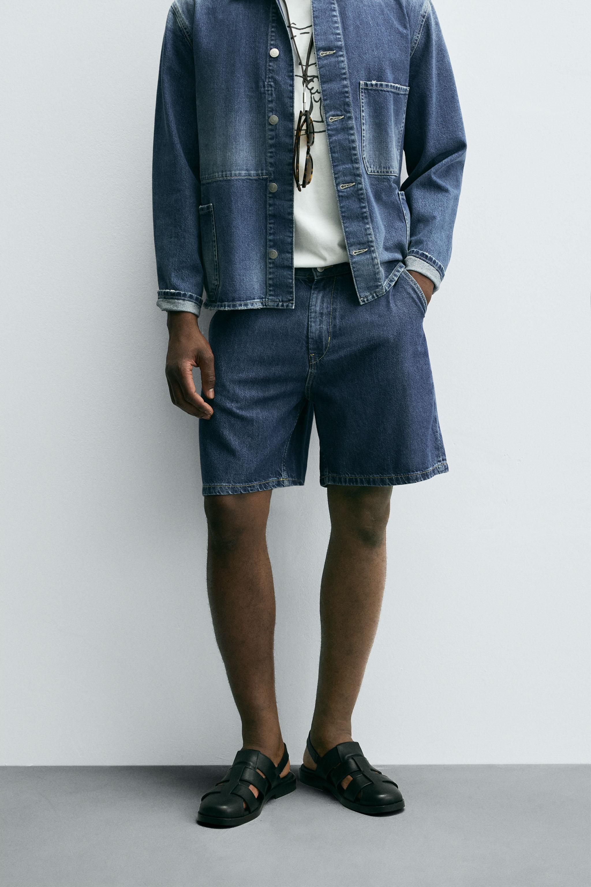 BERMUDA EN DENIM LÉGER STRAIGHT FIT