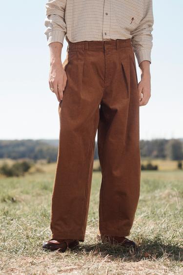 LIMITED EDITION CORDUROY SUIT TROUSERS - Brown by Zara