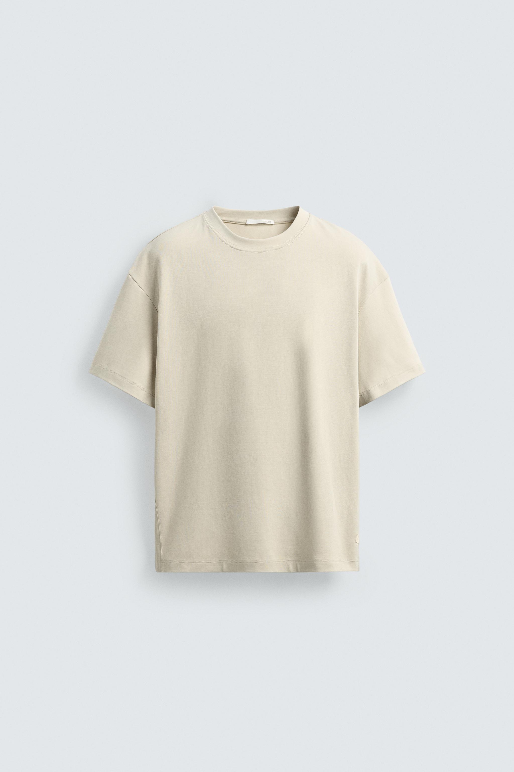 RELAXED FIT INTERLOCK T-SHIRT - Kirli-beyaz | ZARA Türkiye / Turkey