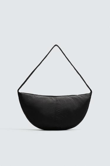 Zara NYLON SHOULDER BAG - Black