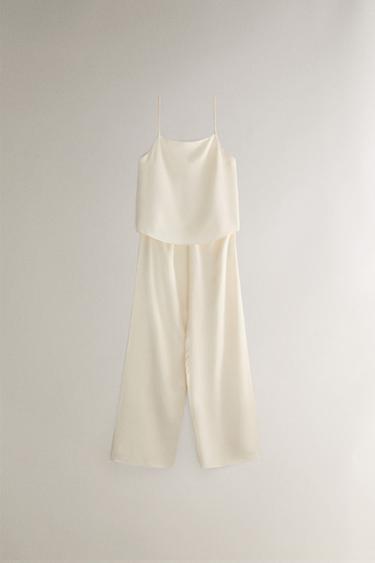 PLAIN SATEEN TOP - Ecru by Zara - Image 1
