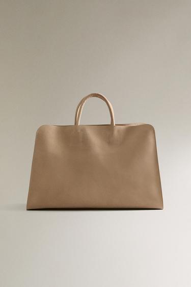GEANTĂ SHOPPER PIELE - Alb-ecru de la Zara - Imaginea 0