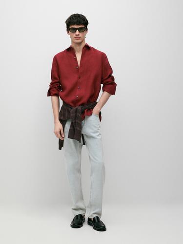 Zara 100% linen shirt - Red