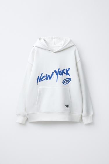 GRAFFITI PRINT HOODIE - Ecru by Zara