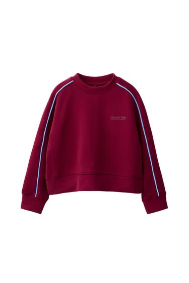 SUDADERA SPORTY CONTRASTE CON MODAL - Burgundy de Zara