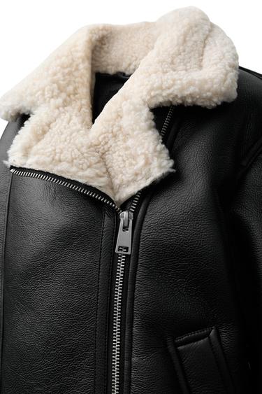 DOUBLEFACE-BIKERJACKE - Schwarz / Cremefarben von Zara