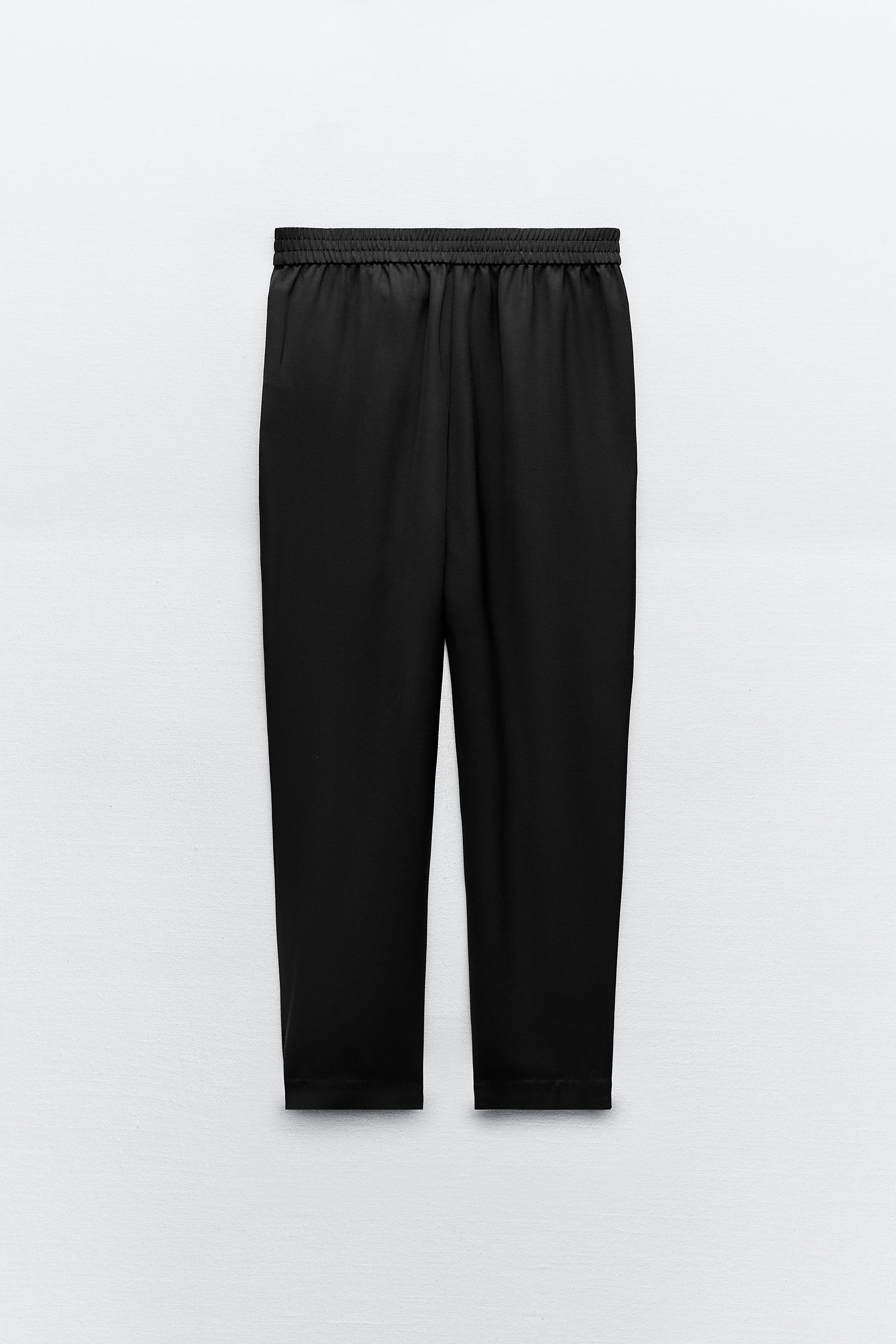 ANKLE LENGTH ELASTIC WAISTBAND PANTS