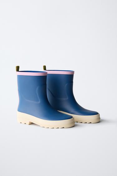 Zara COLOR BLOCK RAIN BOOTS - Blue