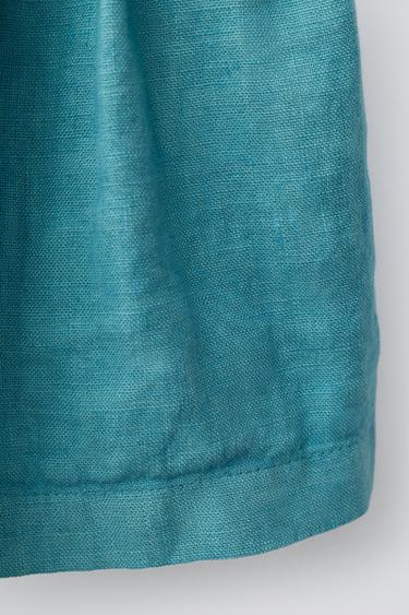 100% LINEN BERMUDA SHORTS - Light blue by Zara - Image 3