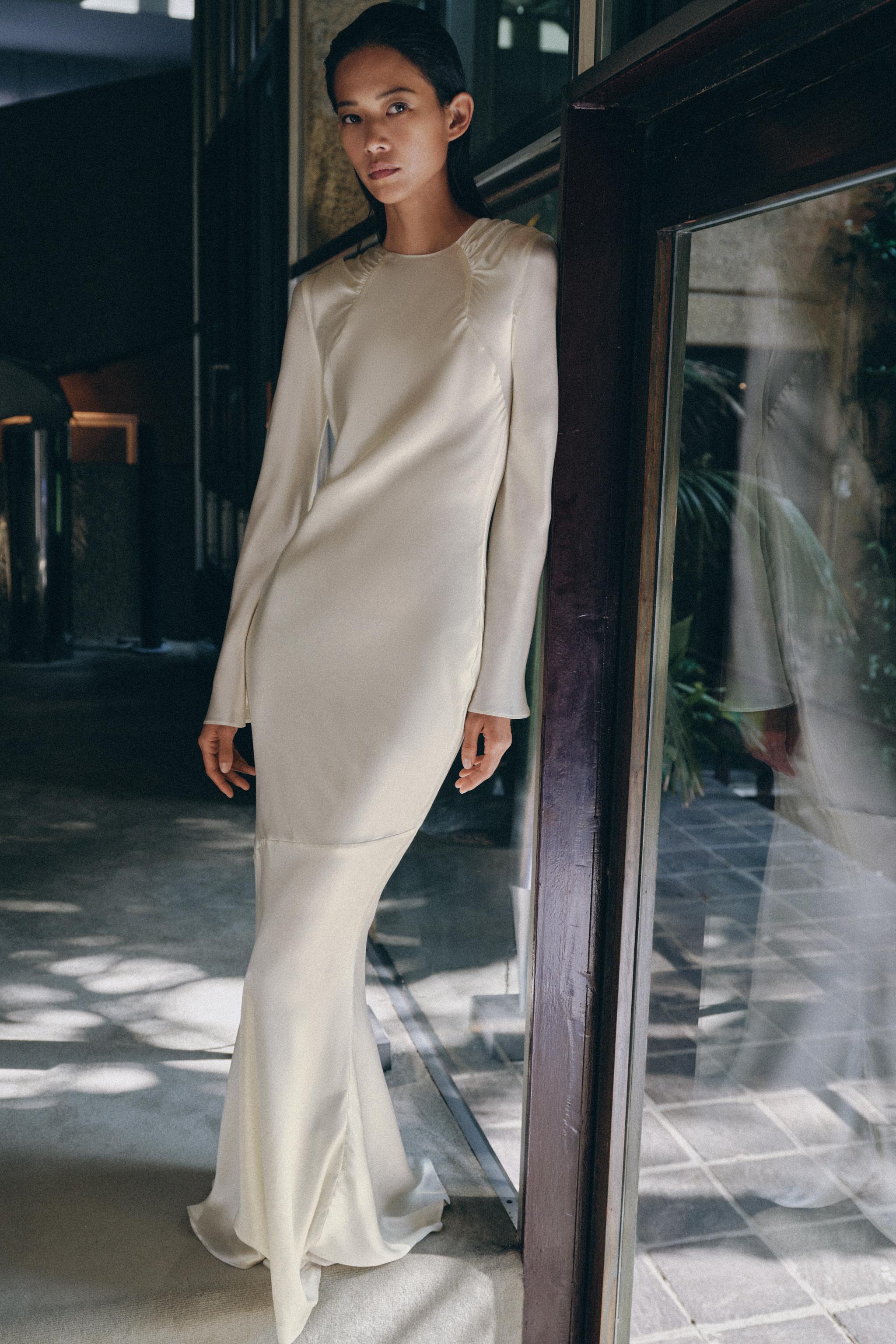 100% SILK DRAPED DRESS