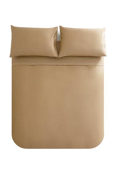 CAPA DE EDREDOM DE CETIM COM REBORDO DUPLO - Bege da Zara