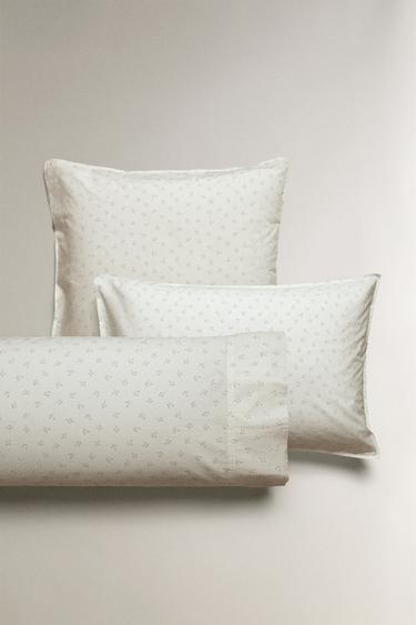 Zara CHILDREN'S COTTON PILLOWCASE WITH MINI FLOWERS - Bluish