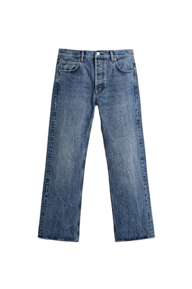STRAIGHT-LEG BOOTCUT JEANS AARON LEVINE X ZARA - Mid-blue by Zara