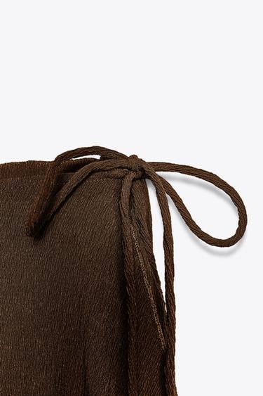 TEXTURED PAREO TROUSERS - Olive green by Zara - Image 4
