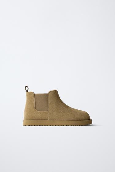 LEDERSTIEFELETTE - Sandfarbe von Zara