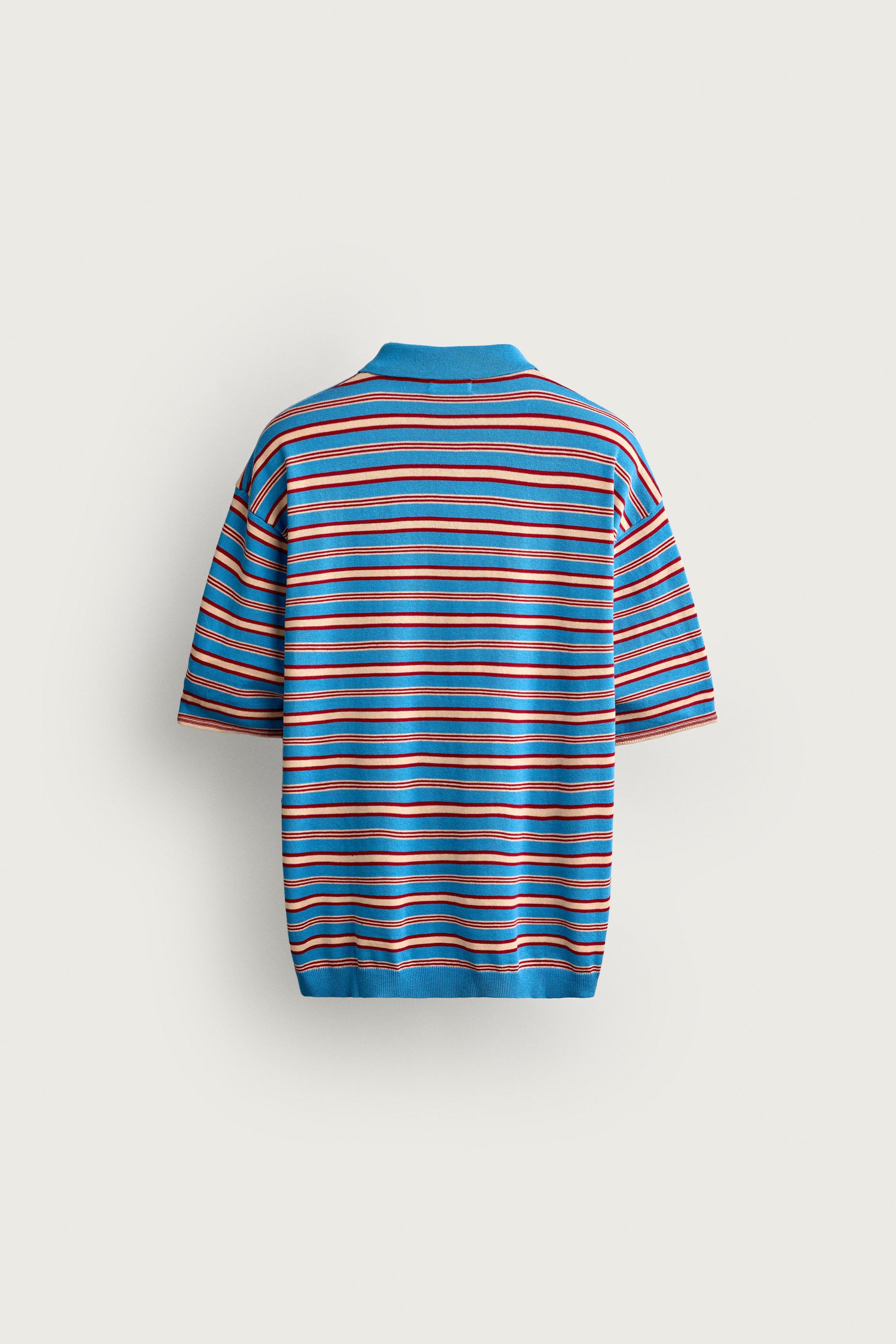 POLO EN MAILLE JACQUARD À RAYURES