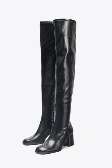 HIGH-LEG HEELED BOOTS - Black by Zara - Image 4