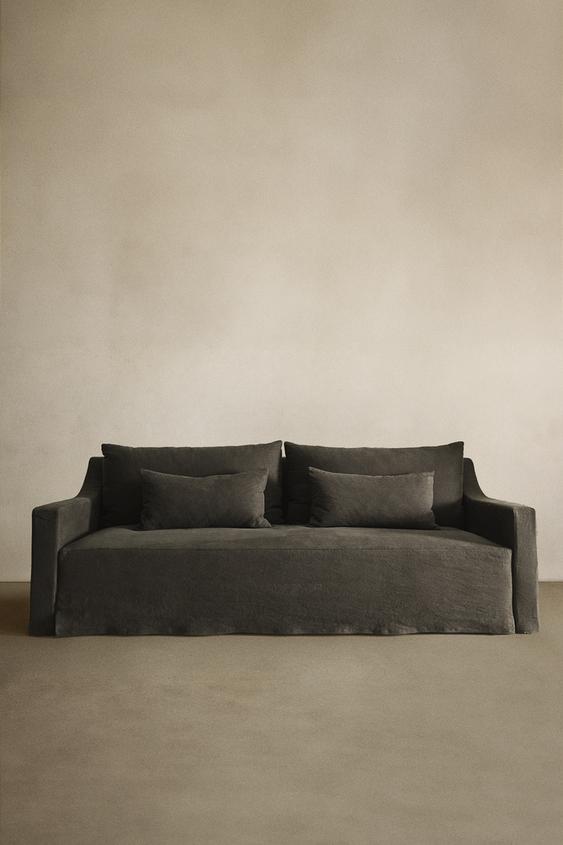SOFA LINO Washed-Look BEZUG - Dunkelgrau von Zara - Bild 0