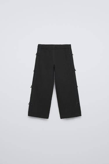 TEXTURED TROUSERS WITH BOWS - Grey by Zara - Image 0