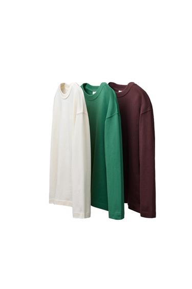 PACK TRES CAMISETAS LISAS - Granate de Zara - Imagen 0