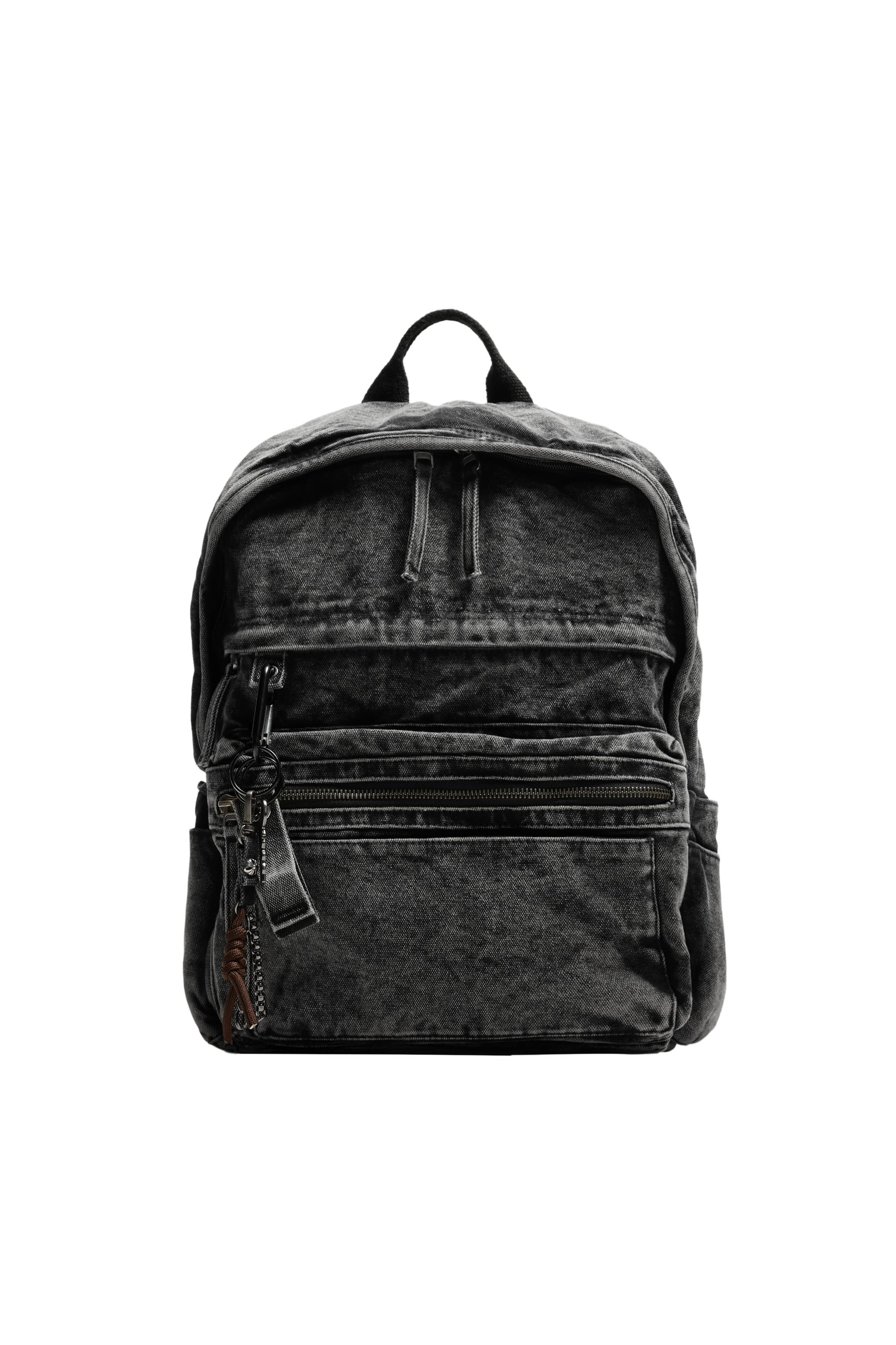 WASHED EFFECT DENIM BACKPACK - Black | ZARA United States