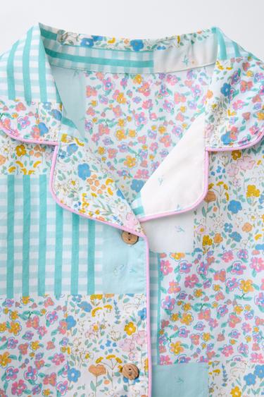 6-14 YEARS/ PATCHWORK SHIRT AND BERMUDA PYJAMAS - Ecru by Zara - Image 5
