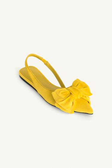 LIMITED EDITION FLAT SLINGBACK SHOES WITH MAXI BOW - Yellow by Zara - Image 6